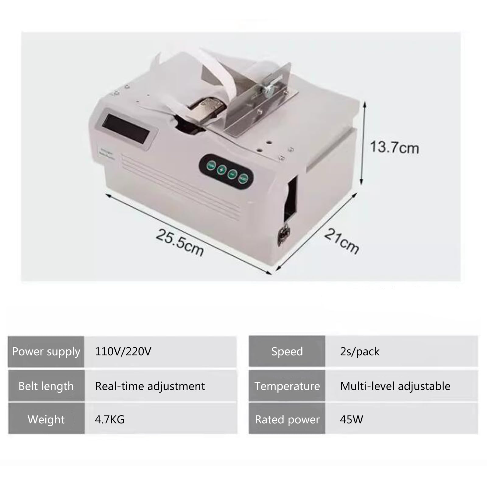 Kompakter Papier-Bundler mit Auto-Counting, 2s Fast-Bindung für Album-Karten, LCD-Display-Einstellbare Temperatur, tragbare elektrische Umreifungsmaschine für Büro
