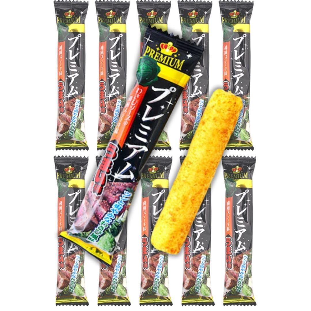 Amazon.co.jp: プレミアム うまい棒 和風ステーキ味 10本入
