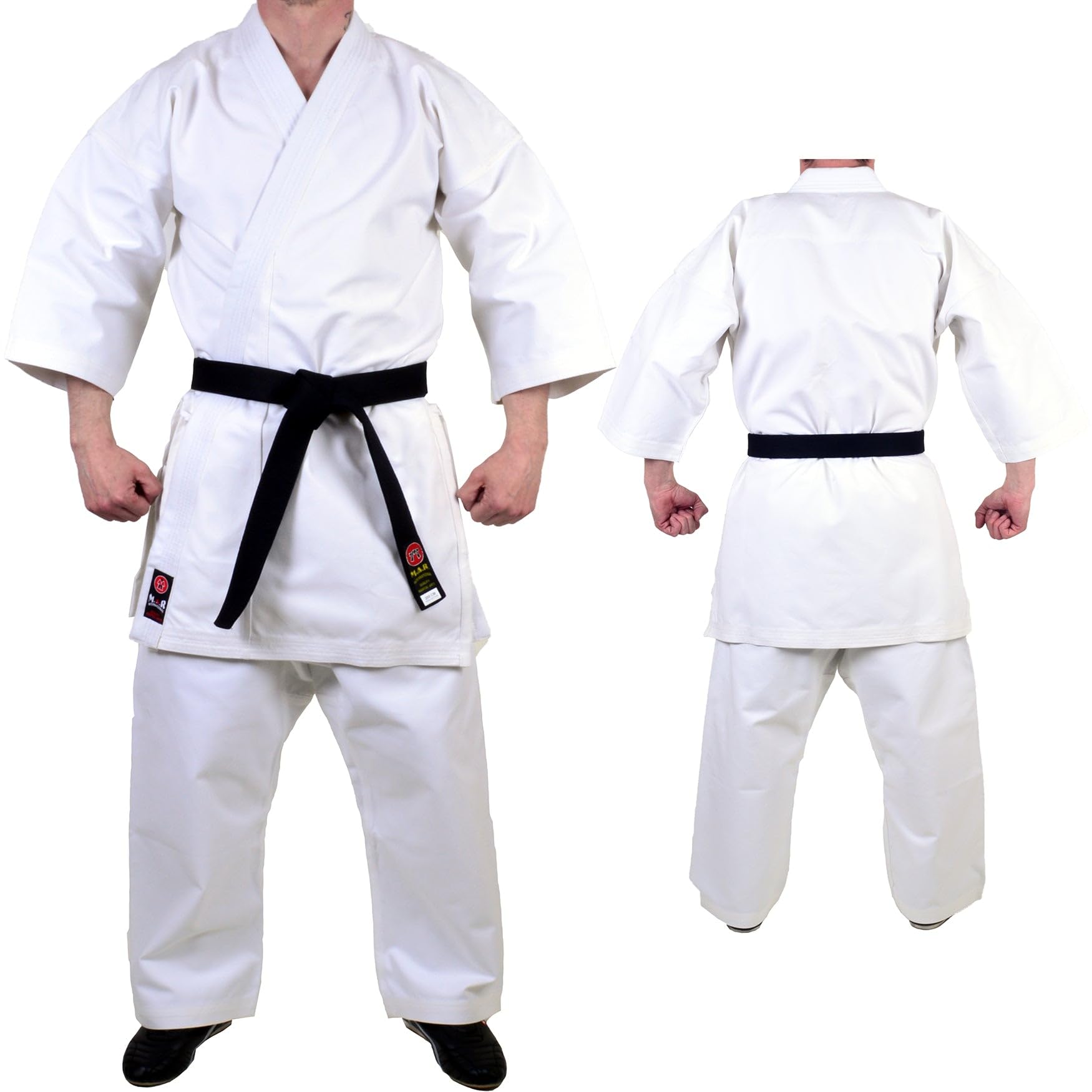 MAR | Karate Gi Uniform for Kids & Adults Sparring Training & Competition Japanese Cut 12oz Heavyweight Canvas Fabric Traditional Kata Suit Reinforced Stitching & Drawstring Trousers (130cm-200cm)