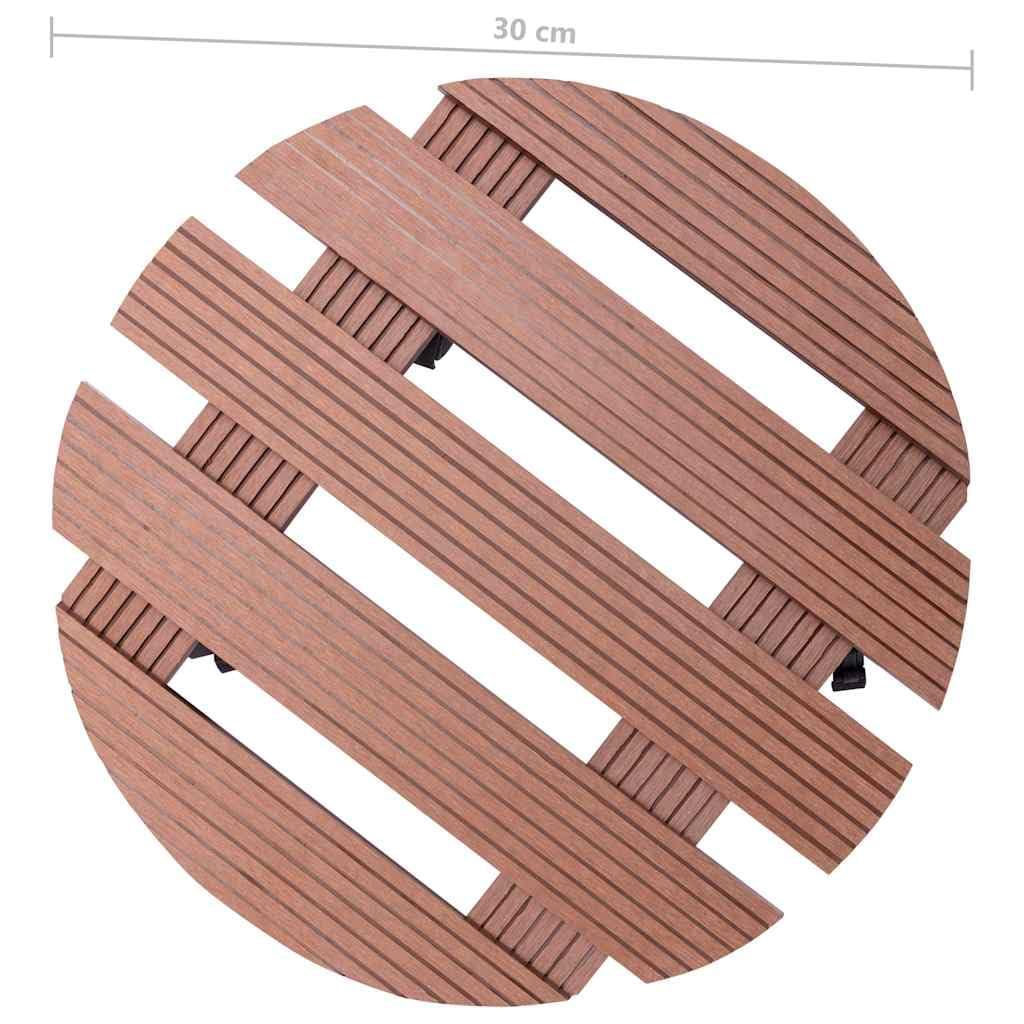 Lot de 4 roulettes pour plantes Marron Ø 30 x 7,5 cm WPC