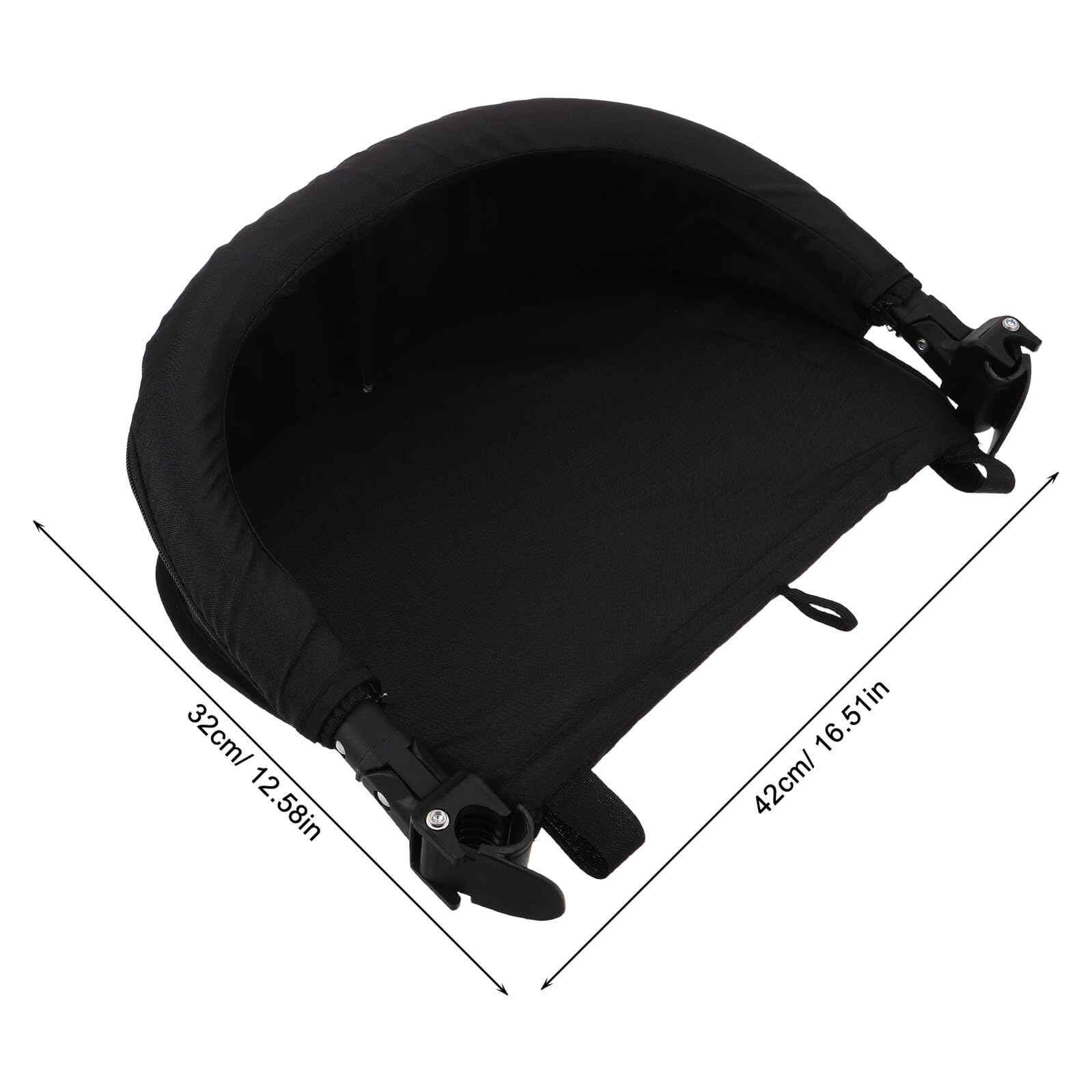 Höhenverstellbare Kinderwagen Beinstütze für Babys, Schwarz | Klappbare Neigung, Oxford Gewebe, Passend für Buggy und Pram, als Zubehör für Säuglinge
