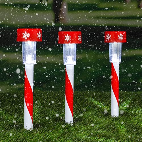 Spetebo Solar Weichnachts Stecker - 3er Set - weihnachtliche LED...