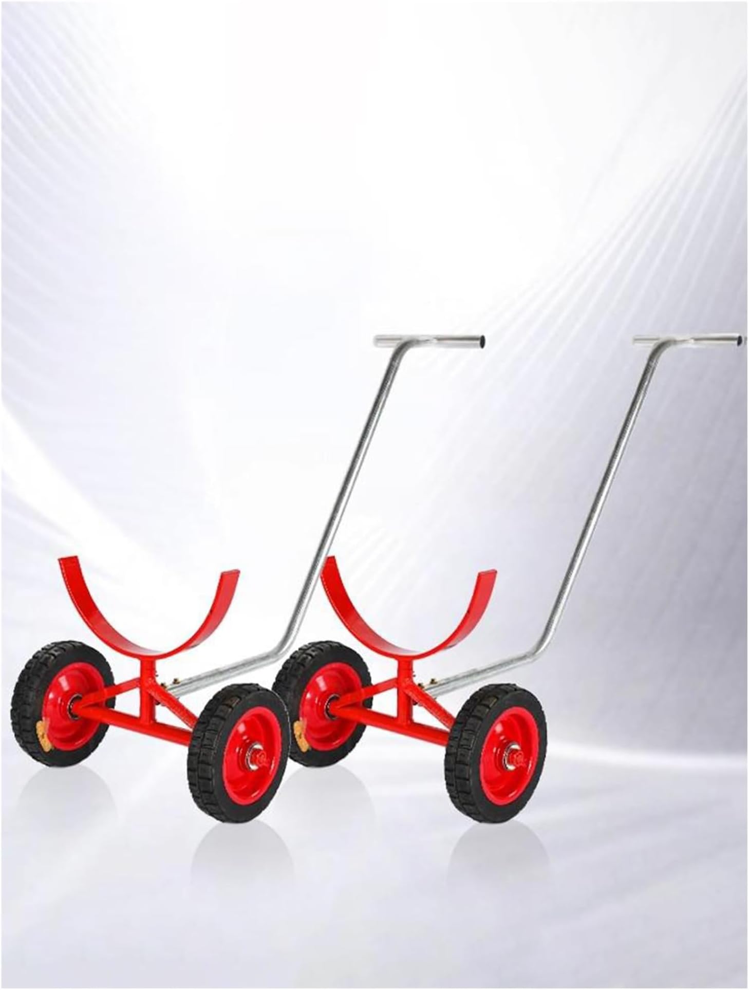 2Pcs Steel Transporter Trolley with Solid Tires,Pipe Transporter Dolly,Pipe Mover for Construction and Industrial Use(43cm/16.9in)