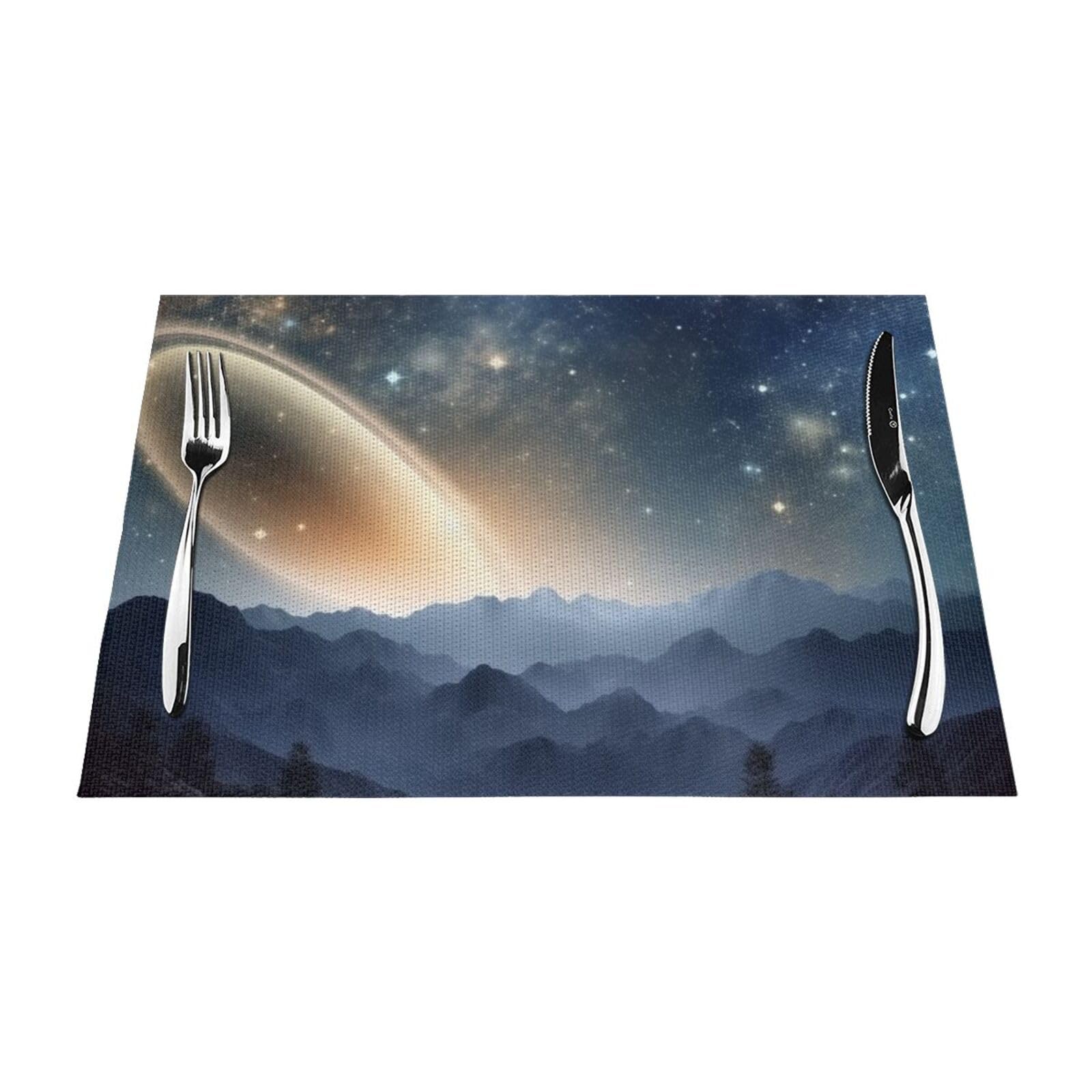 Set de table résistant à la chaleur et antidérapant motif galaxie en lot de 4