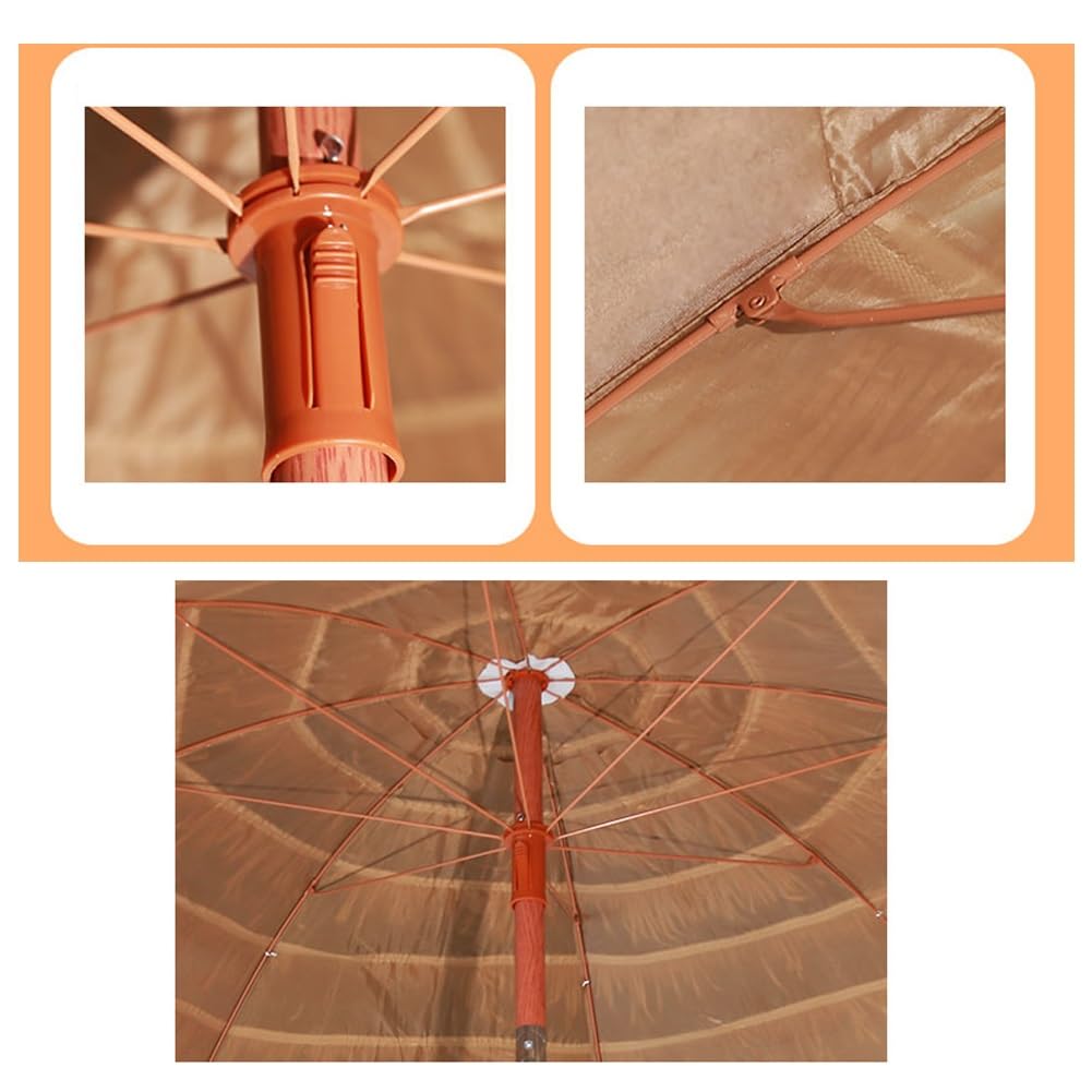 Parasol Plażowy Hawaiian Tiki 1.6m, Parasol Tarasowy Kryty Strzechą z Regulacją Nachylenia i 8 Wytrzymałymi Żebrami, Przenośny Parasol do Ogrodu, Podwórka, Przy Basenie