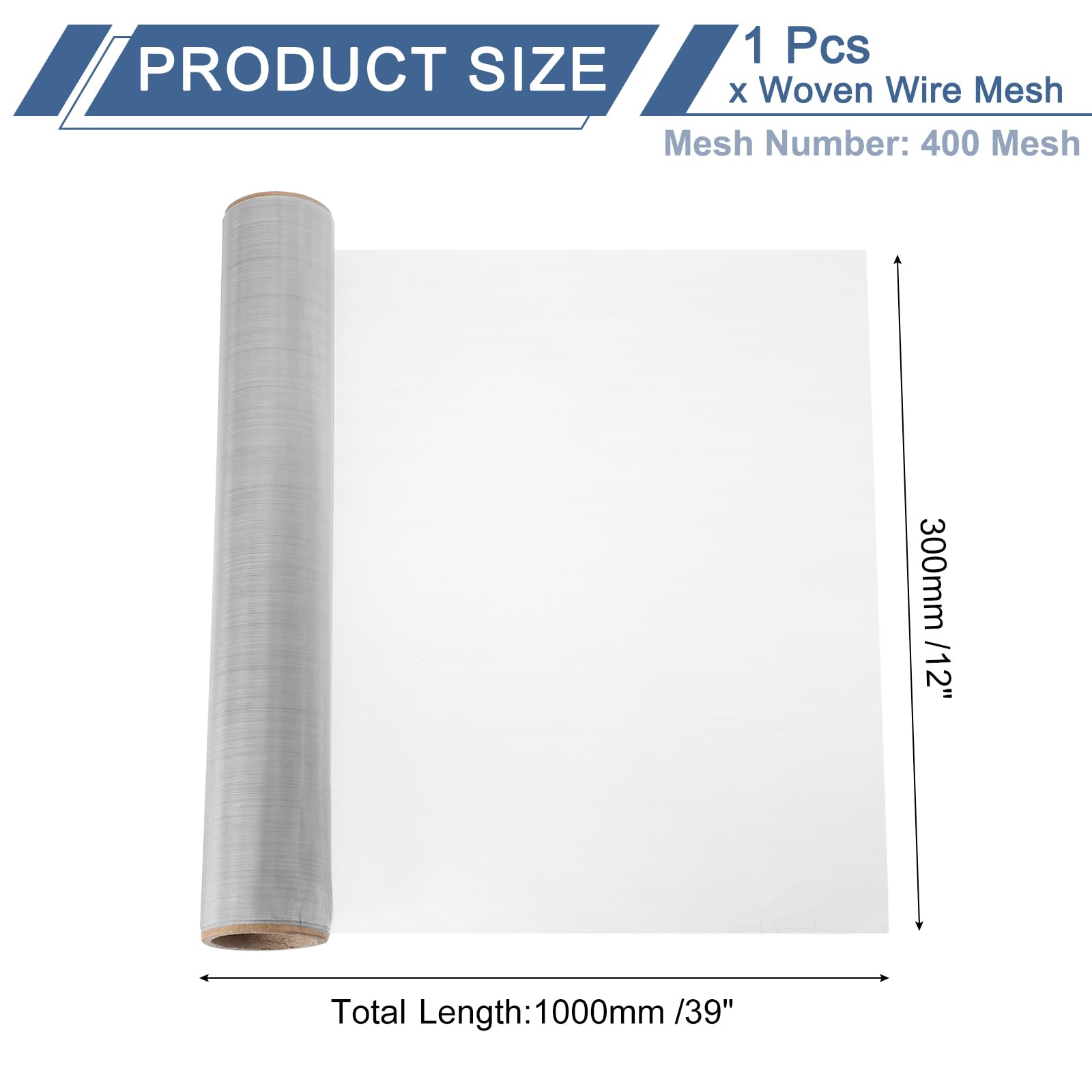 uxcell 400 maglie 99,1 x 30,5 cm, rete metallica intrecciata, in acciaio inox 304, filtro per la ventilazione della finestra, per progetti fai da te, prese d'aria, filtrazione animali recinzione