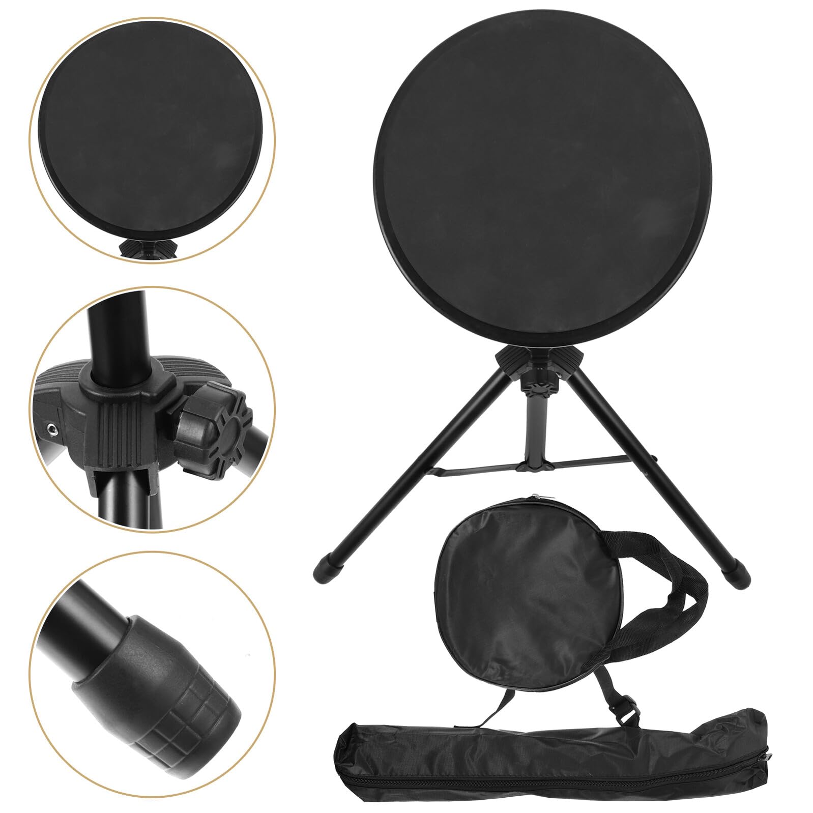 Baluue Alfombrilla Insonorizada para Batería de 8 Pulgadas, Tapete Absorbente de Sonido Negro, Pad de Práctica Silencioso para Bateristas, Accesorio de Percusión para Uso en Apartamento
