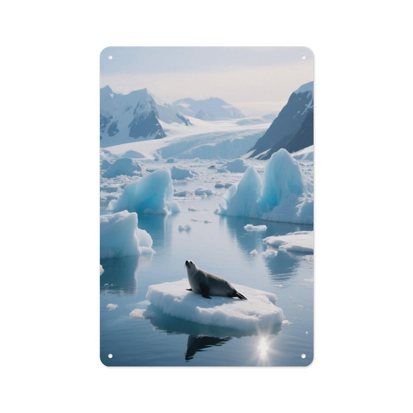 Fekiloot Style Glacier Fjord Iceberg Wall Decor Metal Signs Tin Signs Poster