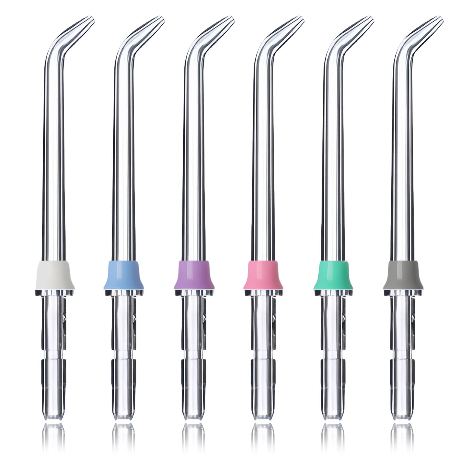 6 Piezas Boquilla de Repuesto para Waterpik Water Flosser WP-100, WP-660, WP-250, Puntos de Reemplazo de Boquilla Irrigador Bucal, Accesorios de Jet Tip para Dientes Encías