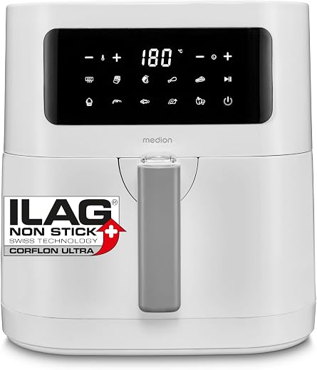 MEDION E40 XL Heißluftfritteuse 5,2L mit Touchscreen