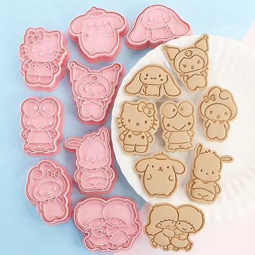 New Cartoon Cookie Cutter Set -8 Piece - Cartoon Stamped Embossed Cookie Cutter Molds For Cake Kids Birthday Party #TOP7