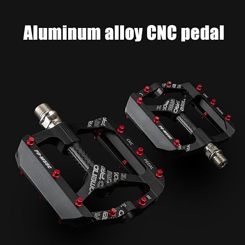 Miniatura 2 de Pedales de bicicleta de montaña Tubo de eje de fibra de carbono Pedales de bicicleta de aluminio 2 rodamientos ligeros ahorro de mano de obra para