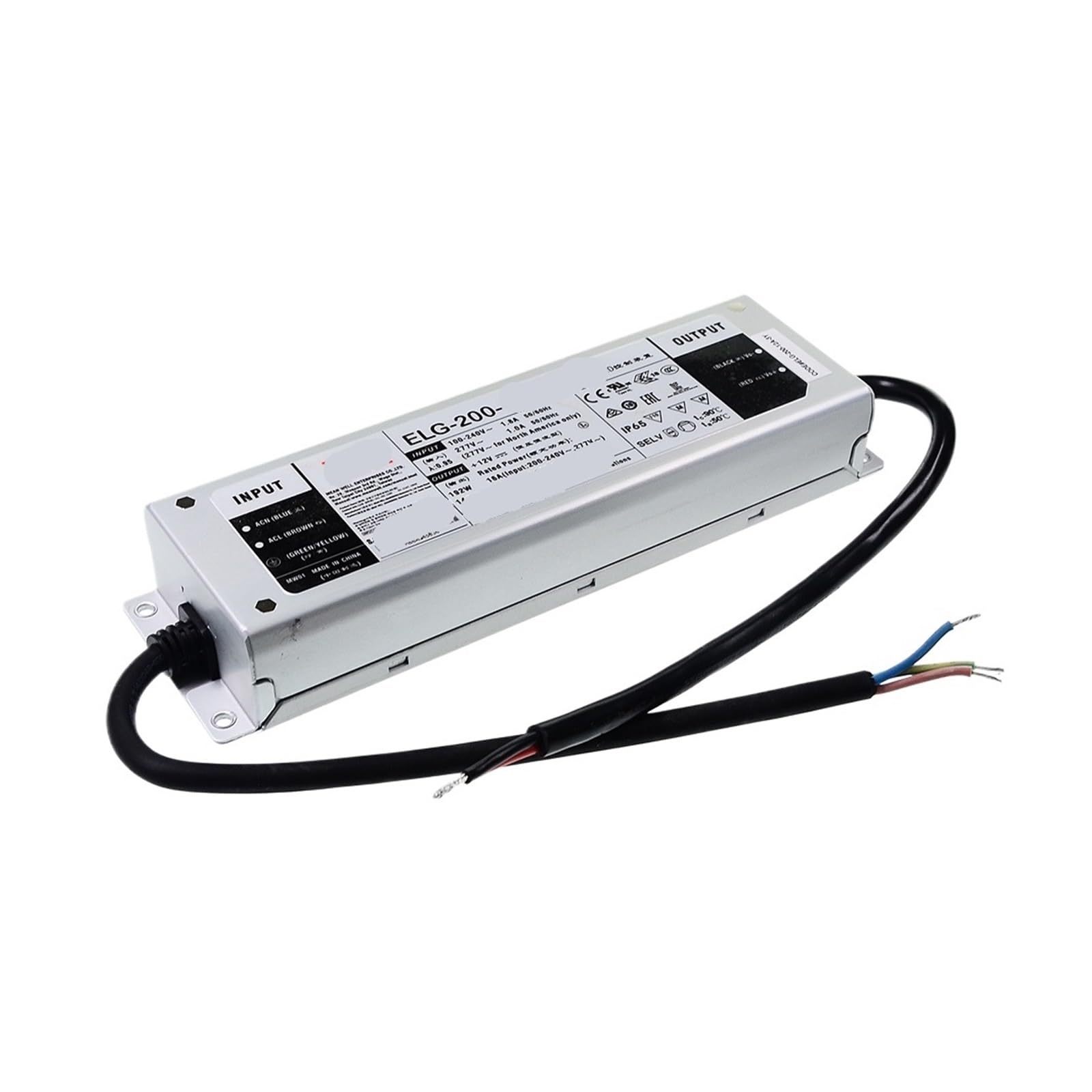 Alimentatore Switching Impermeabile ELG-200-A 200W – 12A/24A/36A/42A/48A/54A, Modello ELG-200-54A, 47-63 Hz