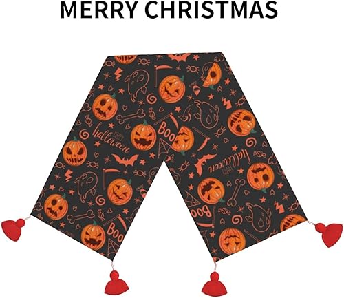 Vista 31 de Christmas Table Runner 60 Inches Long Fall Table Runner for Dining Table Christmas Decorations Coffe Table Runner with Tassels Kitchen & Table