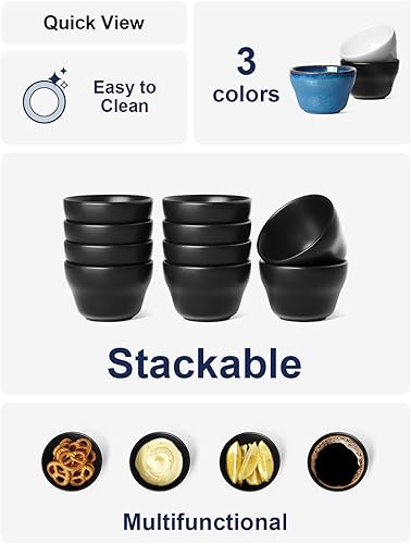 Miniatura 2 de LE TAUCI Tazones pequeños para postre, cuencos de chile, tazas de caldo de 8 onzas para postre de sopa, salsa de salsa de café, juego de 6,