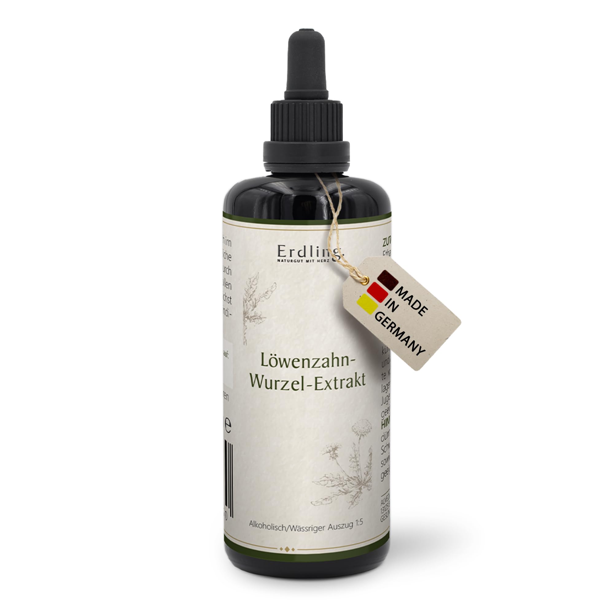 Waldkraft Löwenzahnwurzel-Extrakt | Alkoholisch-wässriger Auszug 1:5 | Traditionelles Wildkraut - Feiner Wurzelextrakt | Ideal zum Würzen von Speisen & Getränken | Vegan | 50 ml im Mironglas