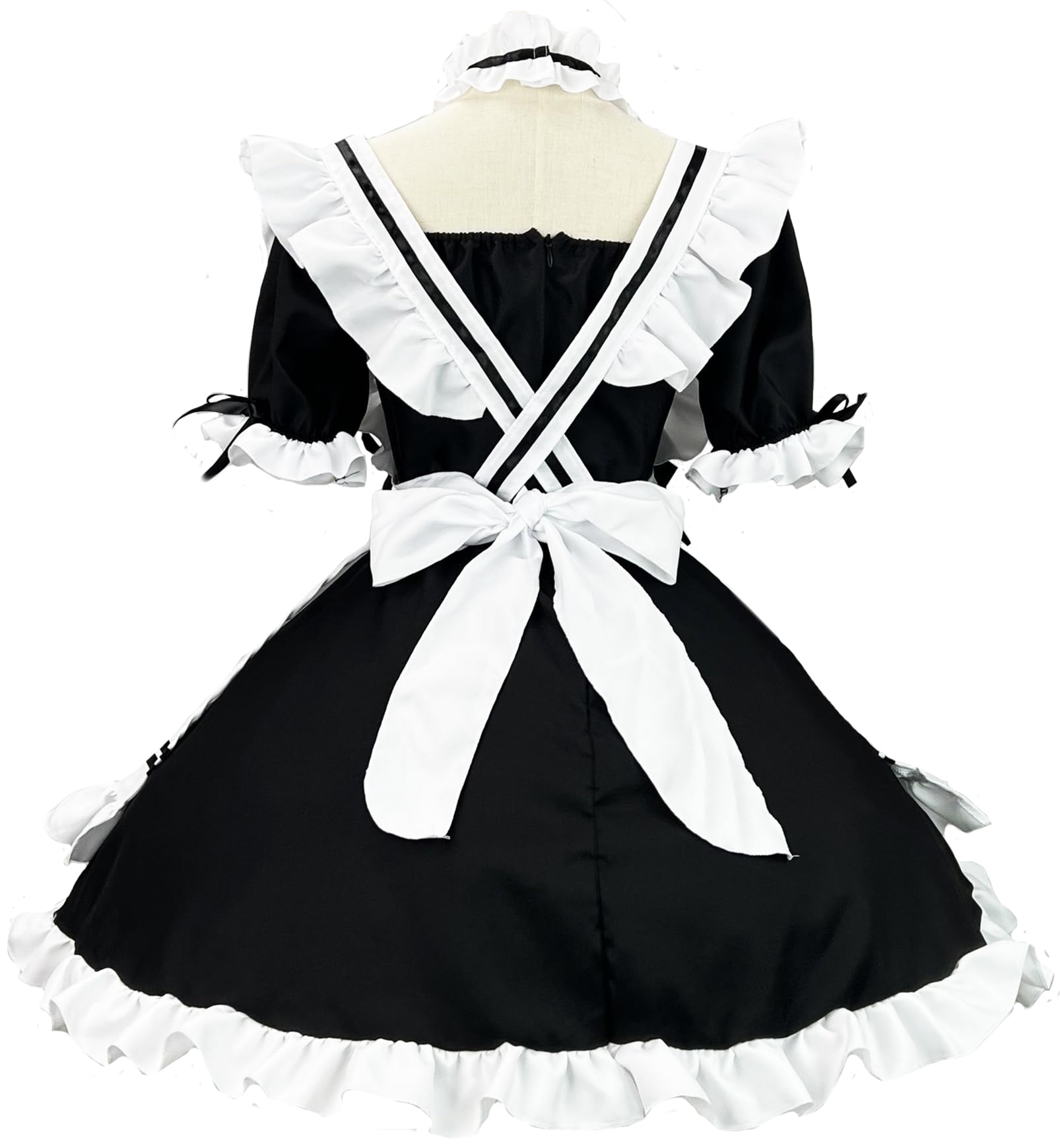 Kostium pokojówki cosplay Amine seksowny francuska pokojówka kelnerka fartuch sukienka fantazja lolita mundur 7-częściowy zestaw fantazyjny strój na Halloween, maskaradę, strój na imprezę,