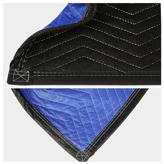 Image of Moving Blankets Heavy Duty Professional Packing Blanket to Move Environmental Move Supplies Pack of (3, (72 * 80)-Blue)