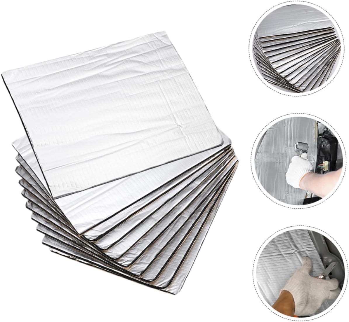 ABOOFAN 20Pcs Automotive Insulation Mat for Engine Heat Shield Sound Deadener Pad for Hood Noise Reduction Easy Installation Durable Design Thickness Fireproof