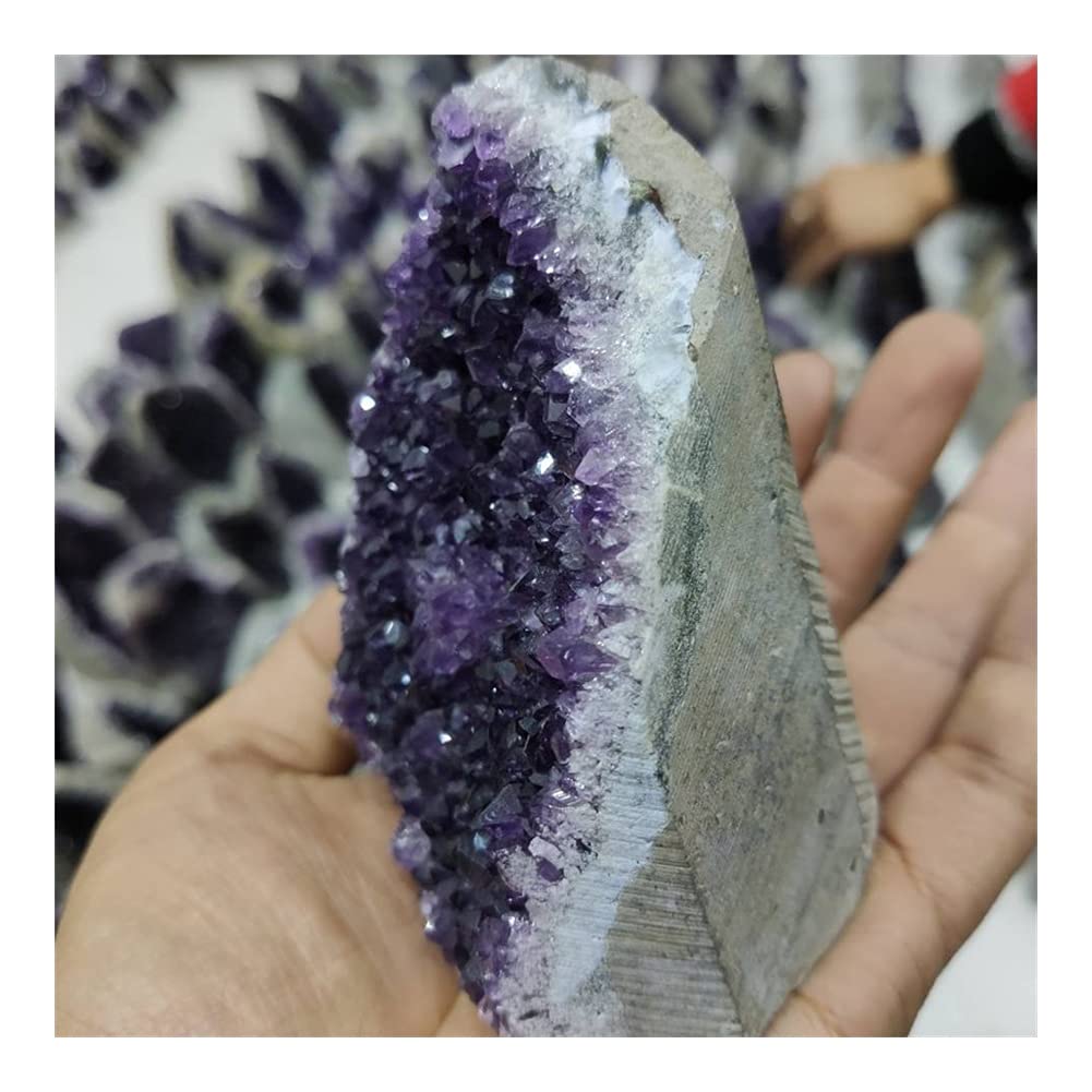 Gran Amatista Racimo Geoda Cristal Cuarzo Corte Base Amatista Espécimen Uruguay Equilibrio Piedra Preciosa Decoración Inicio Colecciones (Size : 450-550g)