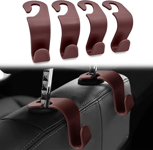 4 ganchos para reposacabezas de asiento de automóvil ganchos para asiento de automóvil organizador de almacenamiento para accesorios interiores