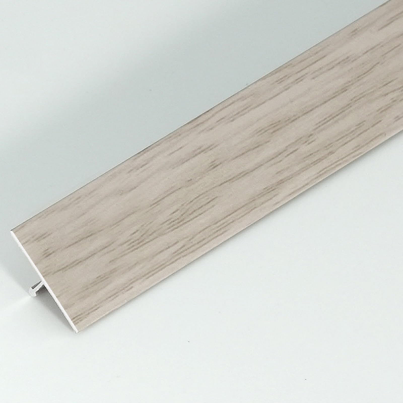 Bandes transition sol moquette carrelage aluminium profil en T motif bois gris