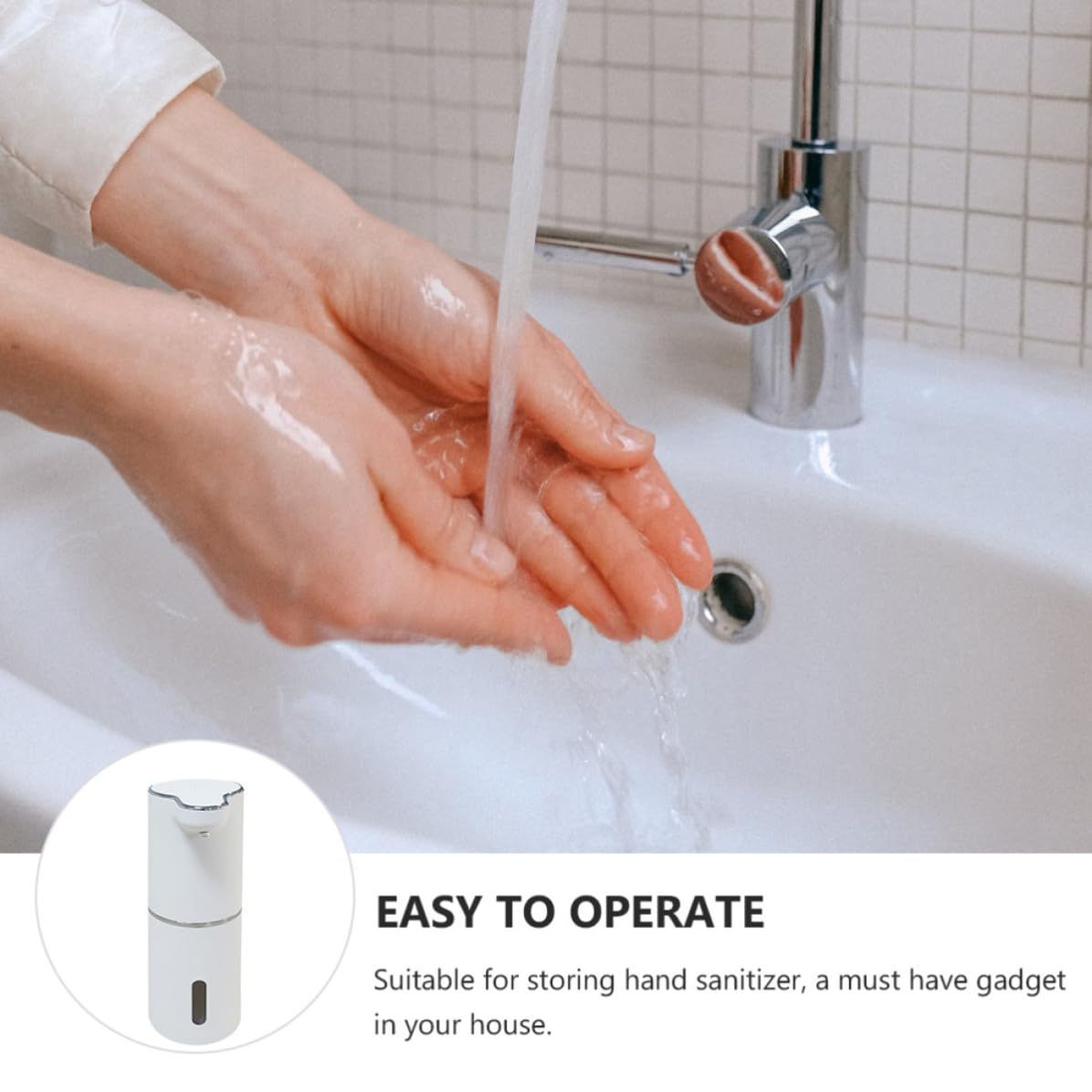 VILLCASE Dispensador Automático de Jabón Infrarrojo Abs Blanco | Múltiples Niveles de Ajuste, Control Táctil, Carga Usb, Uso en Hotel y Cocina