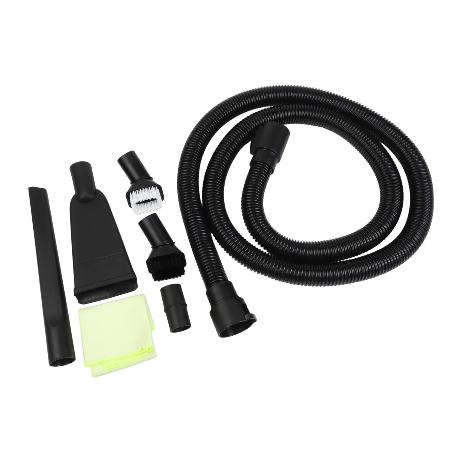 Accesorios de limpieza de interiores serie WD KWD, kit de 8 piezas con manguera de extensión, boquilla de coche, cepillos de cerdas y paño de microfibra