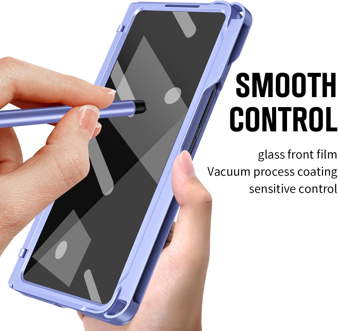 Asuwish Phone Case for Samsung Galaxy Z Fold 7 with Built-in Screen Protector Cover and S Pen Holder Stand Kickstand Hinge Protection Cell Accessories Rugged Hard ZFold Z7 G Fold7 7Z Women Men Purple