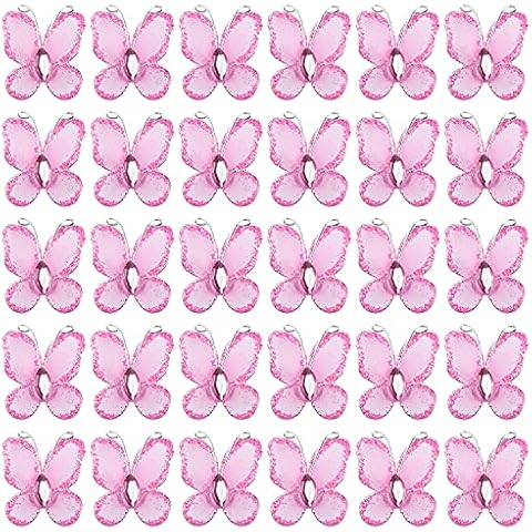 AUEAR Mesh Wire Glitter Butterfly 50 Pack Cover