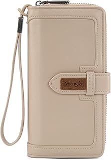 Montana West X Wrangler Women's Wallets Bifold Wristlet Wallets for Women Large Capacity Credit Card Wallet with ID Window
