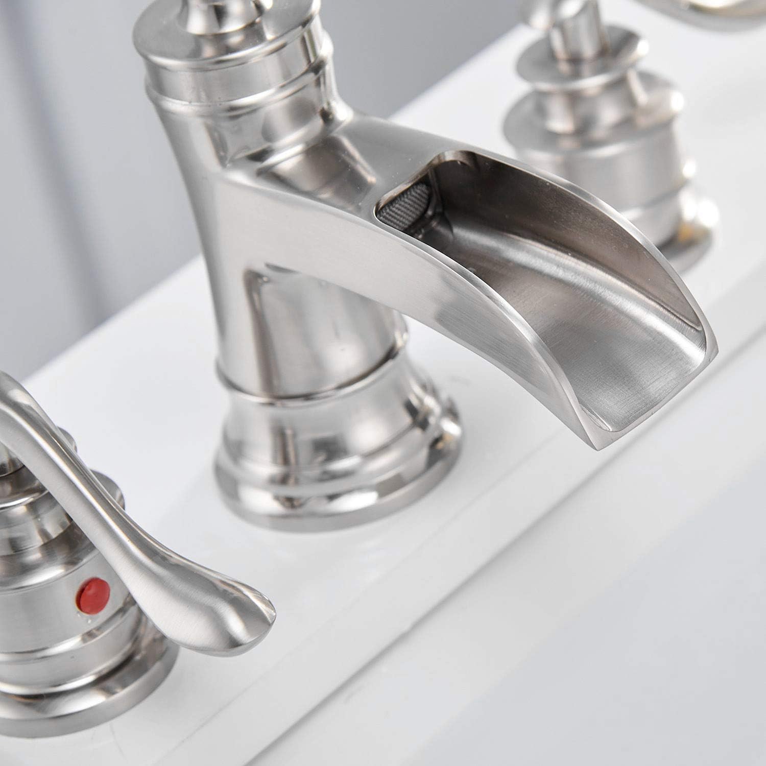 Get Popular Offer Bathfinesse Bathroom Faucets for Sink 3 Hole Two Handle Widespread Bathroom Faucet 8 Inch Waterfall Brushed Nickel Farmhouse Vanity Brass with Supply Hose Lines Lead-Free 40% Off Discount Bathfinesse Bathroom Faucets for Sink 3 Hole Two Handle Widespread Bathroom Faucet 8 Inch Waterfall Brushed Nickel Farmhouse Vanity Brass with Supply Hose Lines Lead-Free