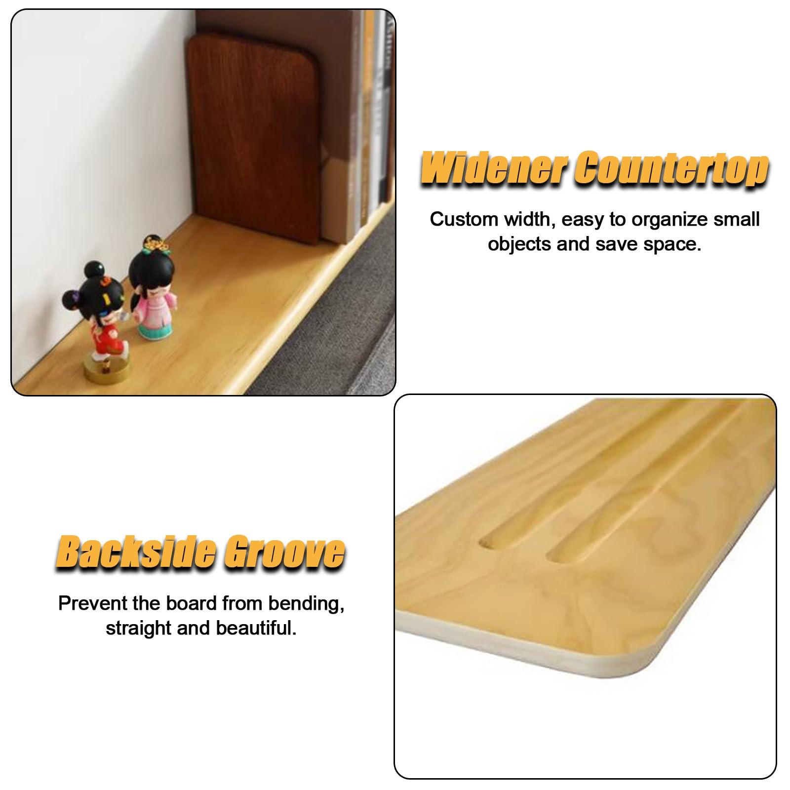 Mensola galleggiante personalizzata sopra il radiatore anti fumo e antipolvere rettangolare pannello in legno bianco per casa/hotel/asilo 120 x 20 x 2,2 cm