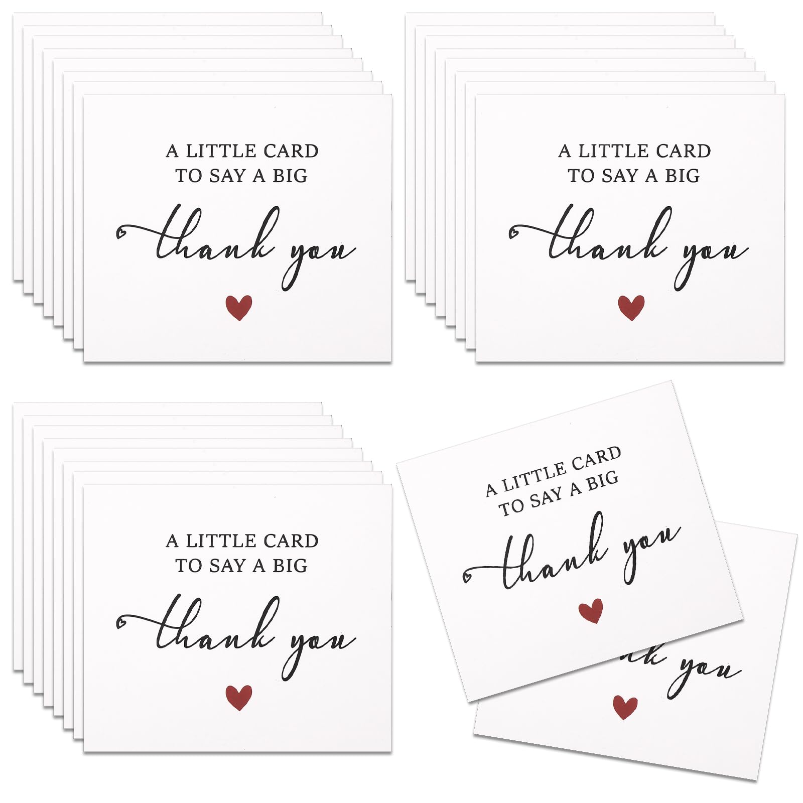 Nogeqi 100 Pcs Small Thank You Cards Bulk Business Mini Thank You Cards No Envelope for Wedding Party Favor Graduation Business Baby Shower Retail Store All Occasion, 8.8 x 7.6 cm โ image 1