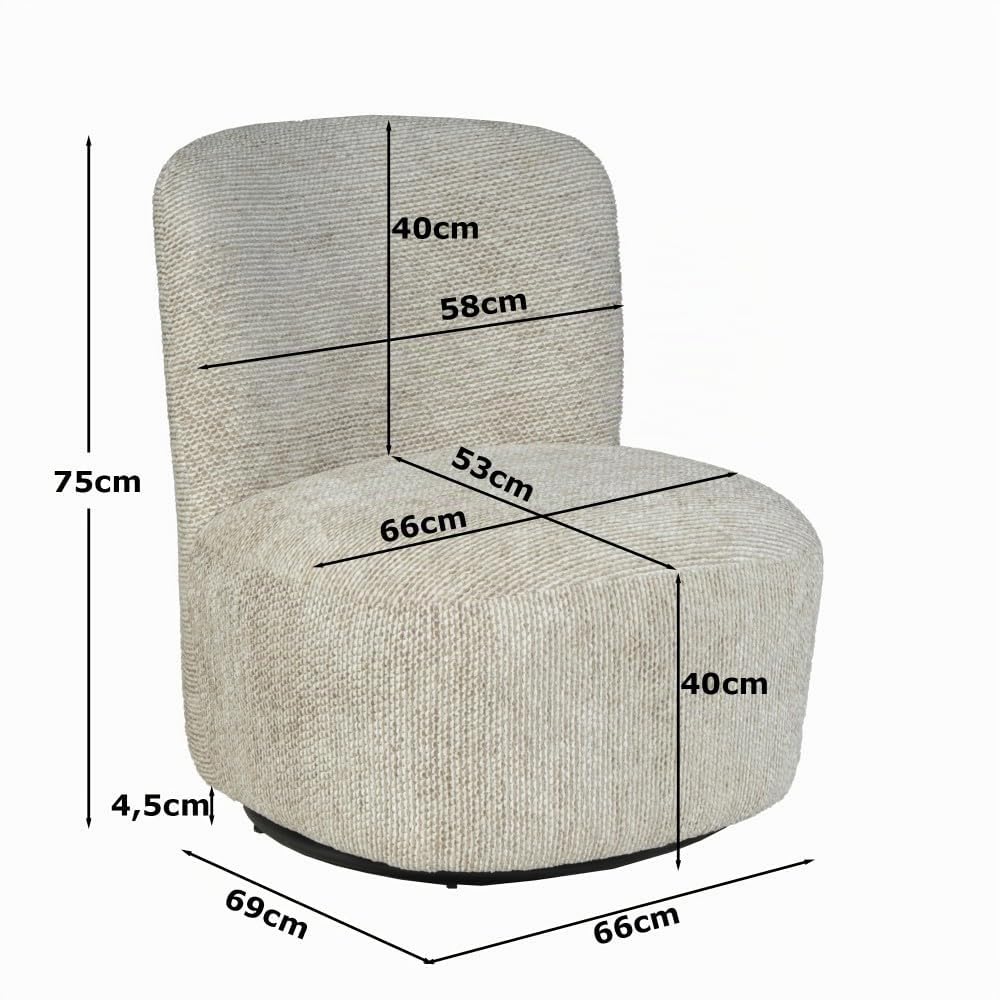 Fauteuil pivotant de Salon JOYA, Beige
