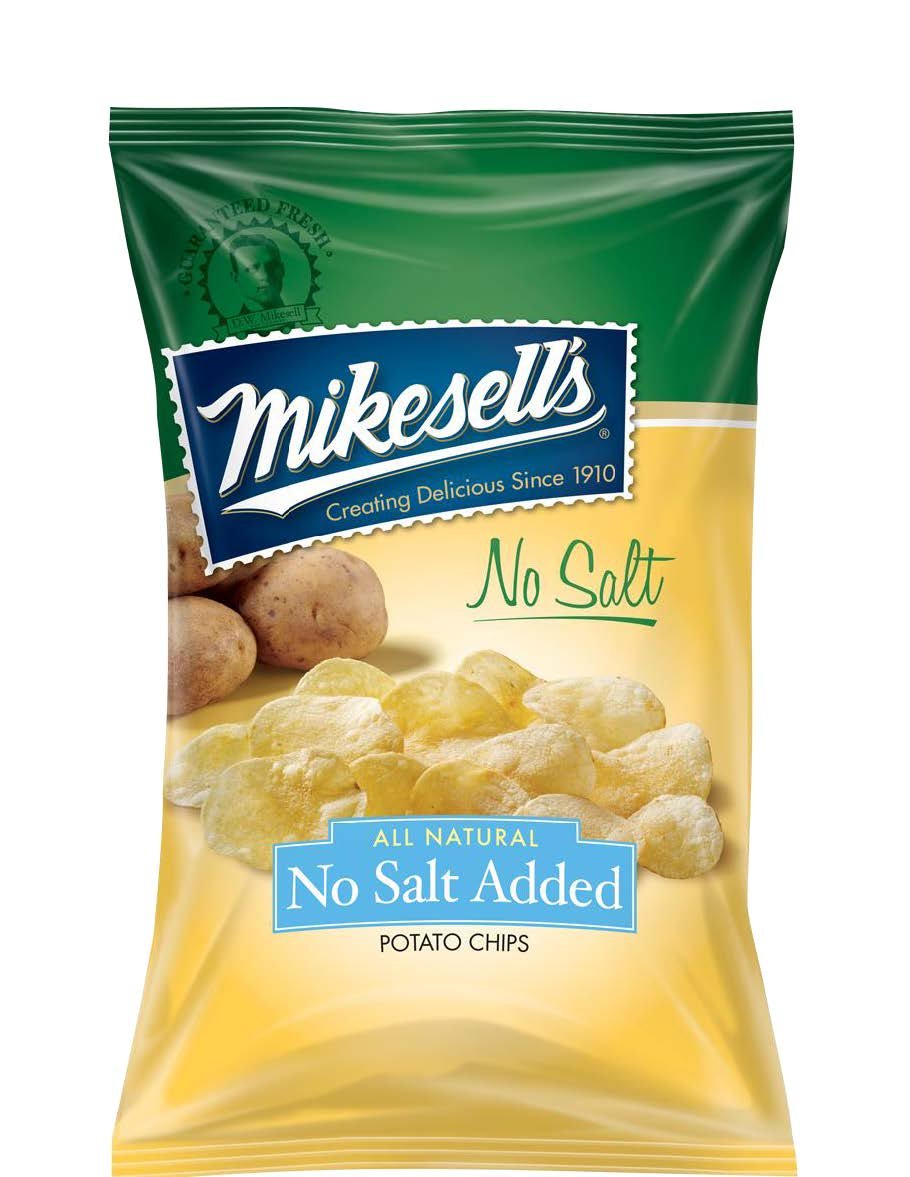 Mikesell's 9.5 oz. No Salt Potato Chips - 1 case of 6 bags