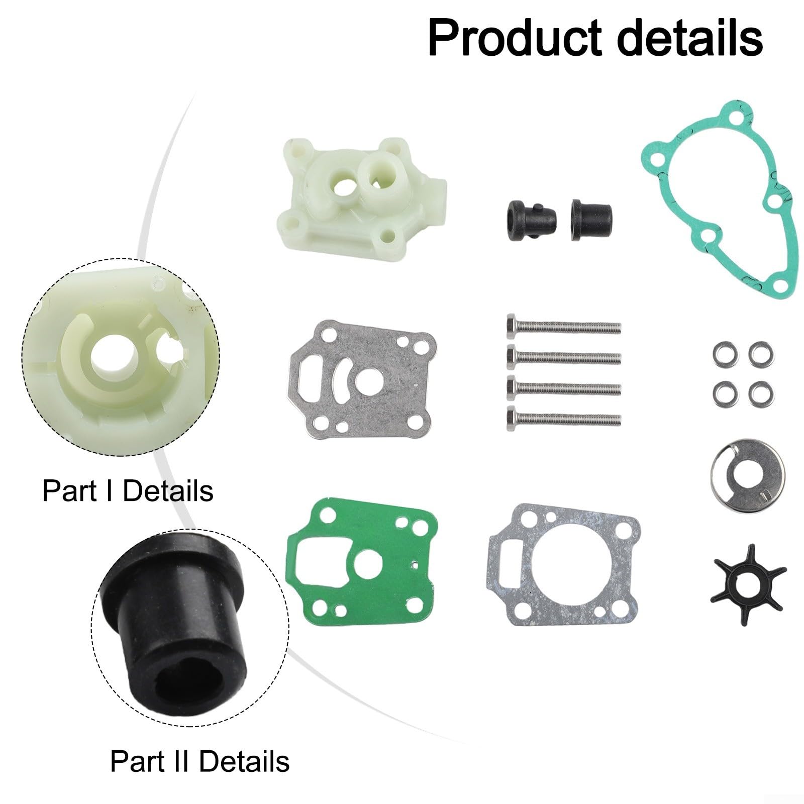 Kit de réparation de Pompe à Eau pour Tohatsu pour Nissan 4-5HP et Mer 8M, OEM 369-87322 369-65016, Outils de Service complets pour Moteur Hors-Bord Marin
