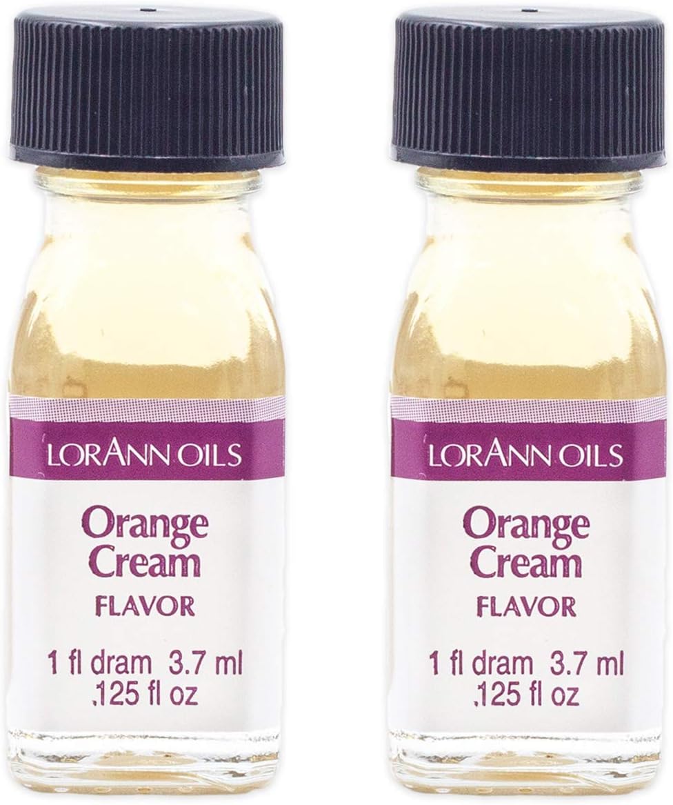 Super Strength Flavoring - Used For Candy Making, Flavoring, Baking, Hard Candy, & Flavor Oils - Bold, Natural Flavors 4X Stronger Than Extracts - Orange Cream, Pack of 2, 0.125 fl oz