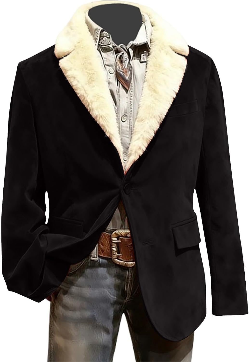 Christmas Blazer Men Corduroy Lapel One Button Holiday Party Suit Jacket Ugly Xmas Business Office Blazers with Pockets