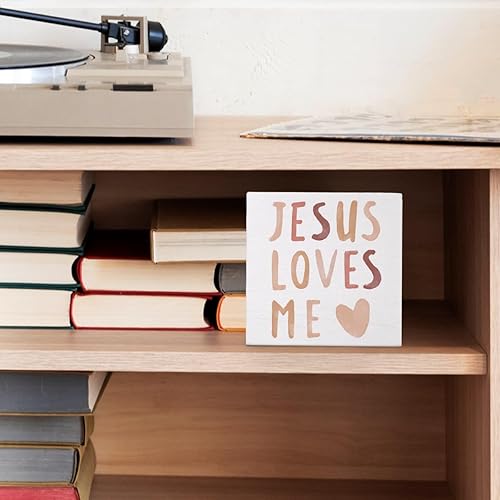 Miniatura 5 de Decoración de guardería para bebés y niñas, regalos cristianos de Jesús me ama, letrero de madera, decoración de pared con versículo bíblico neutro