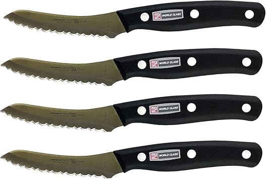 Miracle Blade IV World Class Professional Series Set of Four 4 Serrated Steak Knives