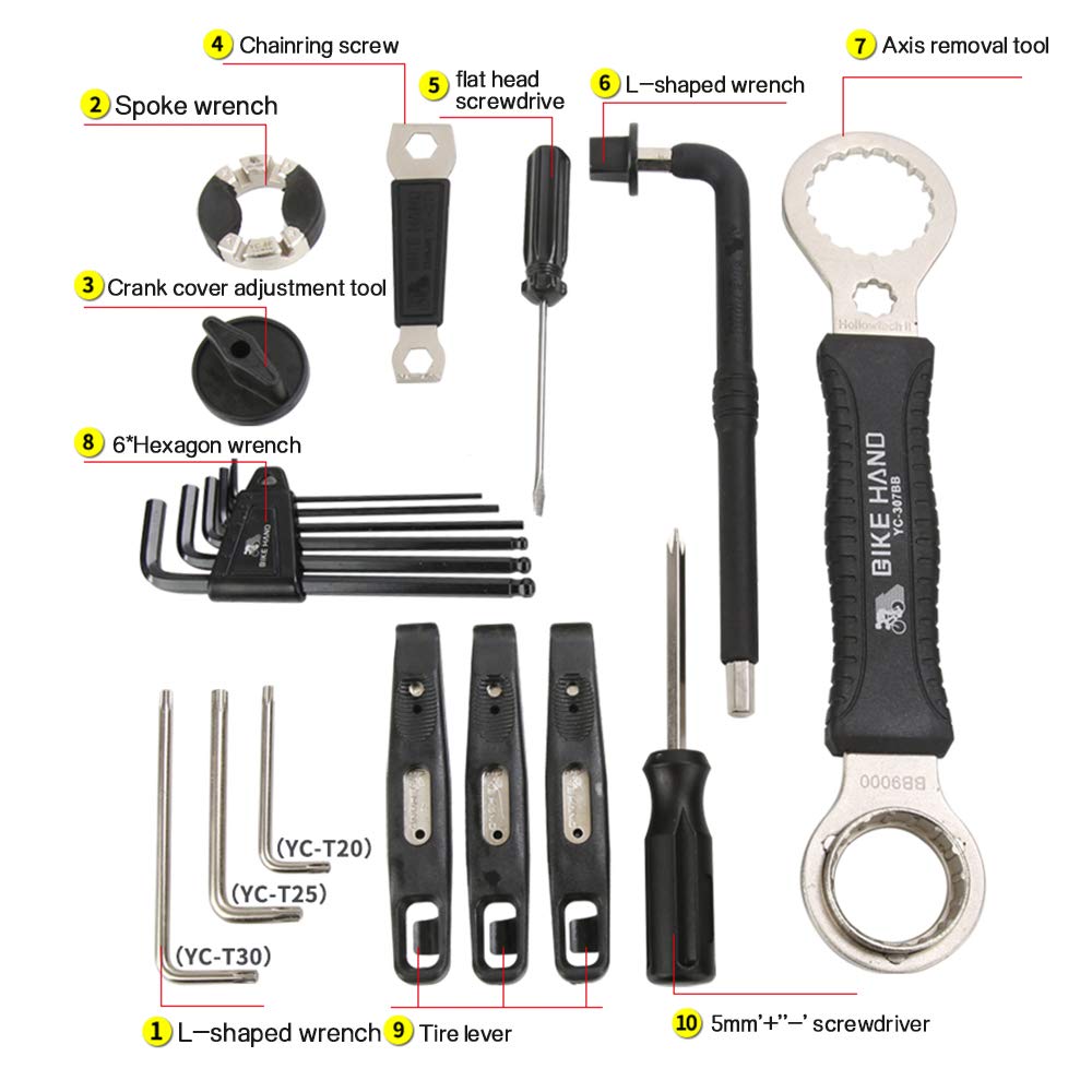 Kit de Herramientas para Bicicletas Juego de Reparación de Bicicletas Multifunción Accesorios Completos para Equipos de Ciclismo de Bicicleta de Carretera MTB