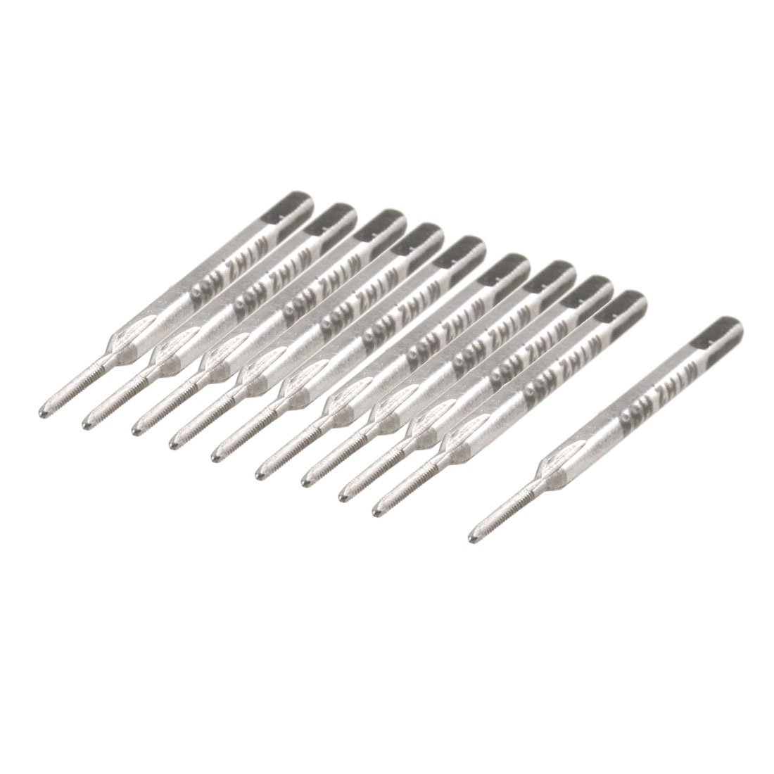 Aexit 10 Pcs Taps 1mm 3 Flutes HSS Machine Screw Pipe Taps Thread Taps