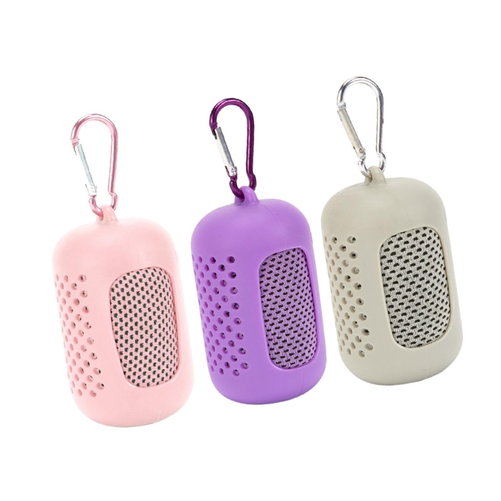 MERISHOPP 3X Gym Ice Towel Running Exercise Fast Drying Sports Cooling Towel with Case Gray Pink Violet | Sports Equipment | Outdoor Sports Gear | Exercise Gear-image-12