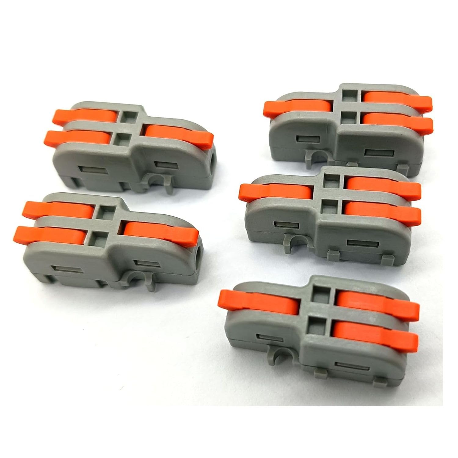 SNOOGG 20 Piece Pack DIY - Do it Your Self Small Quick Terminal Junction Block Compact Splice Electrical 1 in 2 out Connectors Clamp with Easy Releasable Lever Quick & Simple-image-20