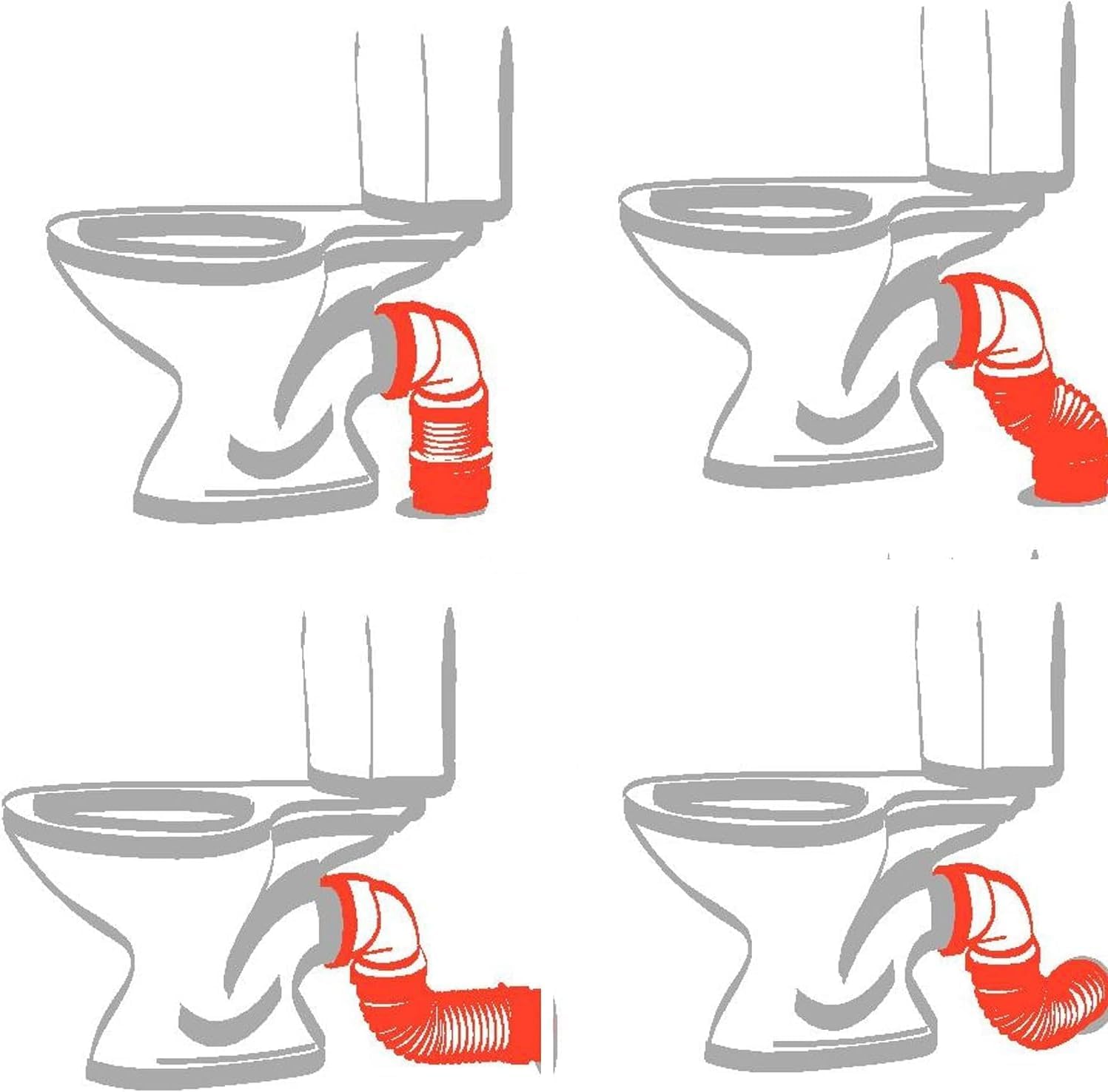 Wirquin 70718813 - Tubo per WC angolare estensibile da incollare, bianco