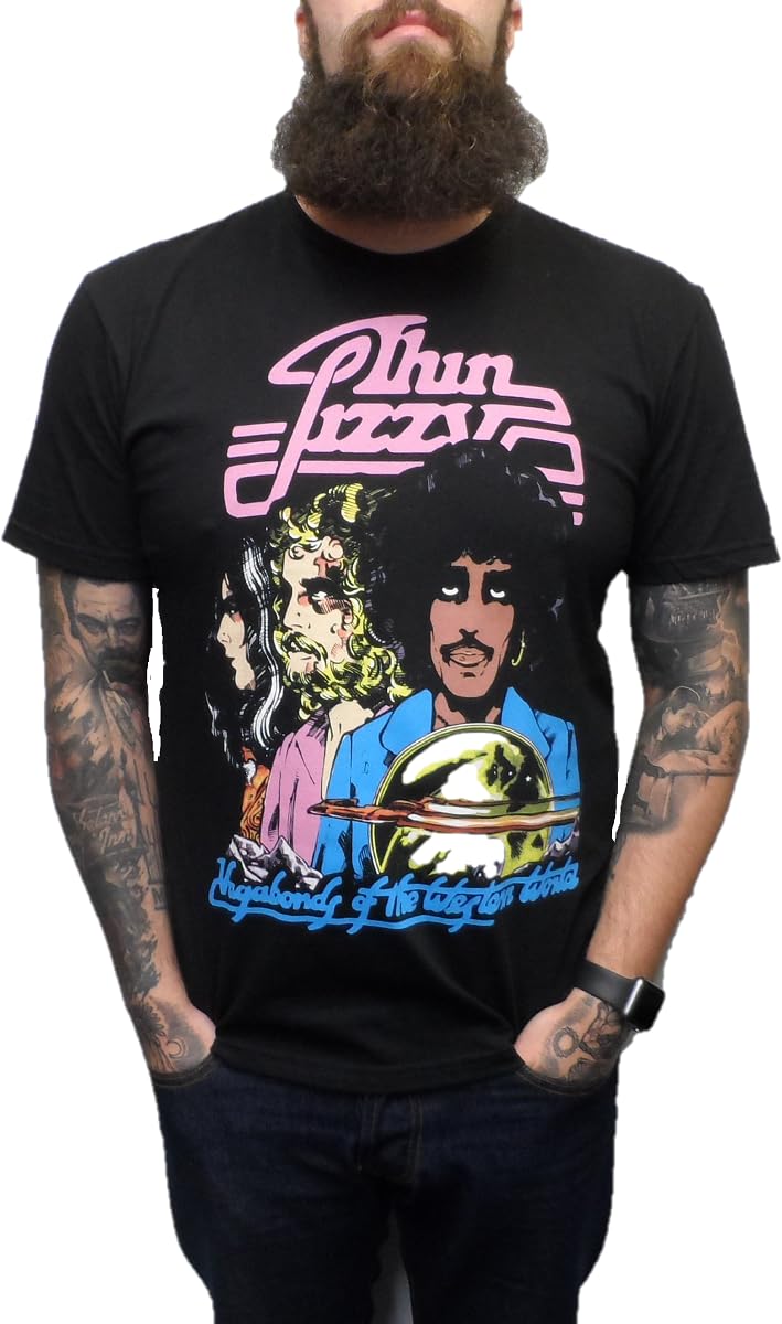 Mazeys Men's Vagabonds With Tracklist Thin Lizzy Officially Licensed T Shirt 2XL