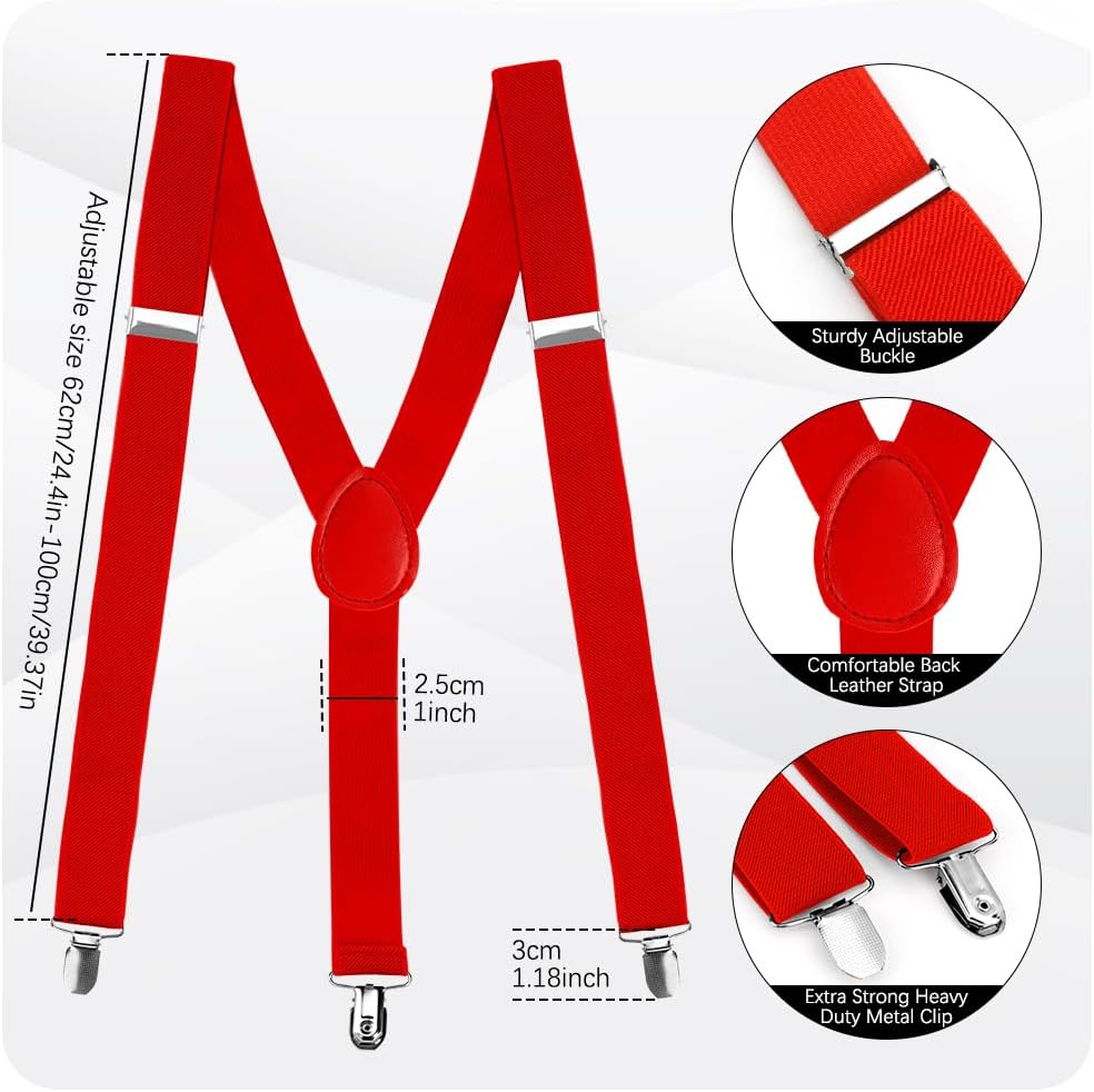 Suspenders for Men and Women - Adjustable Y-Back for Dress Pants, Jeans, Tuxedo - Christmas and Halloween