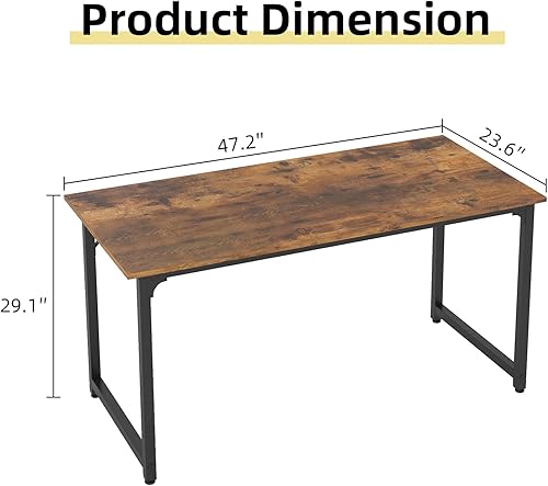 Miniatura 3 de Flrtenv - Escritorio para computadora de oficina en casa, muy resistente, estilo moderno y sencillo, para computadora portátil, estación de trabajo,