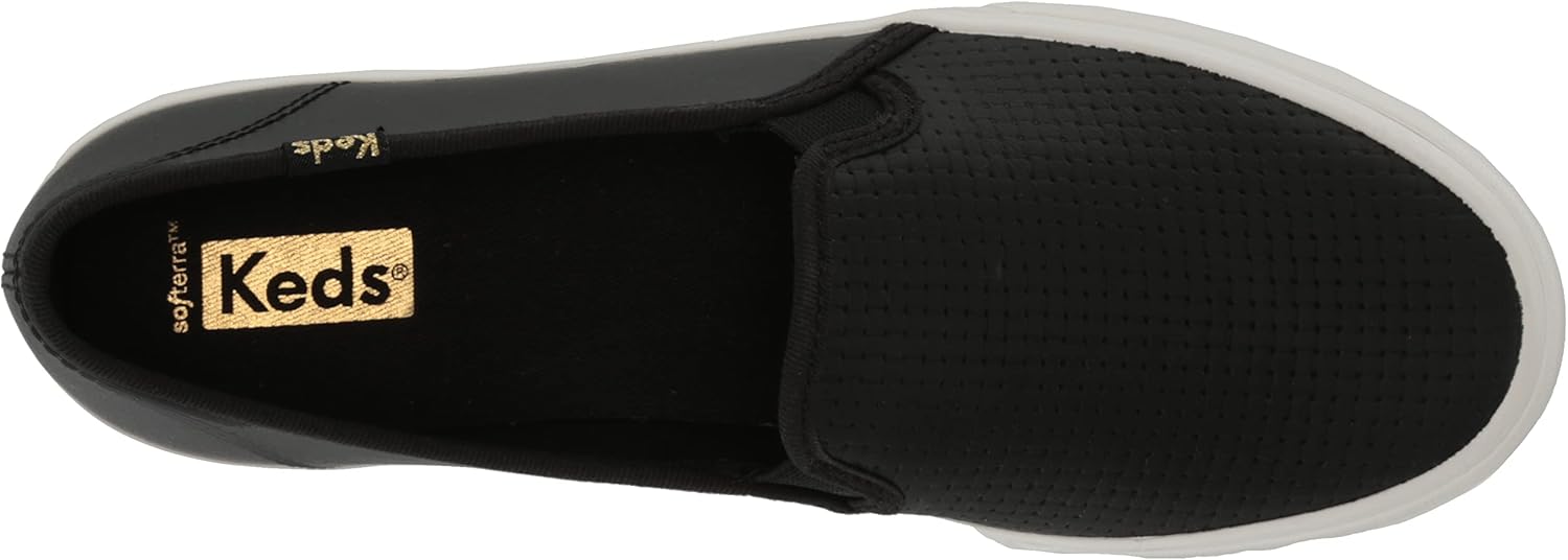 Keds Women's Double Decker Sneaker 5 Black Canvas